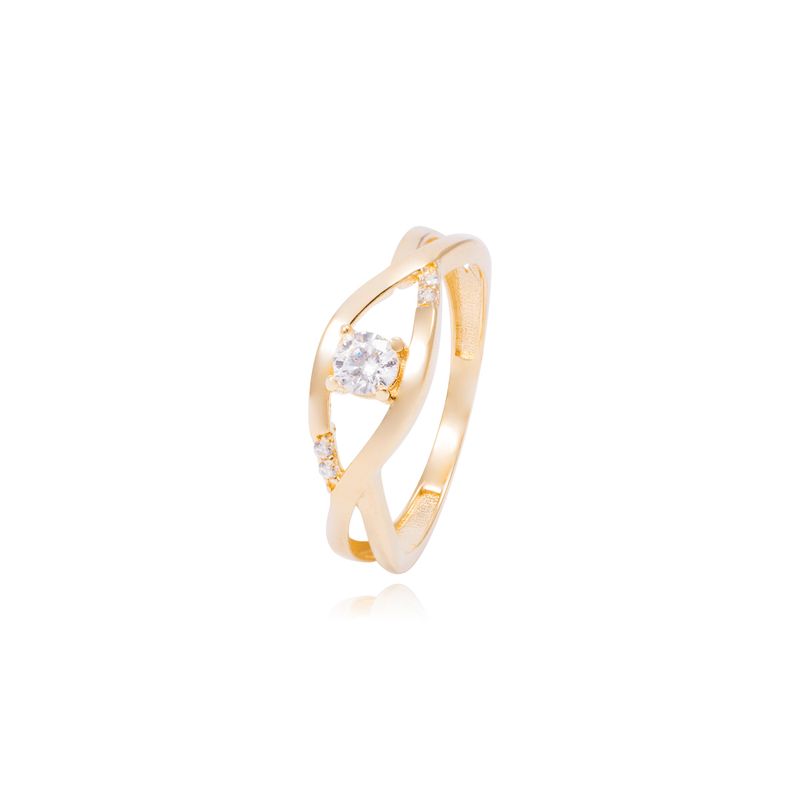 JB JOYAS BARON - Anillo Compromiso de Oro de 18kt Solitario ondas