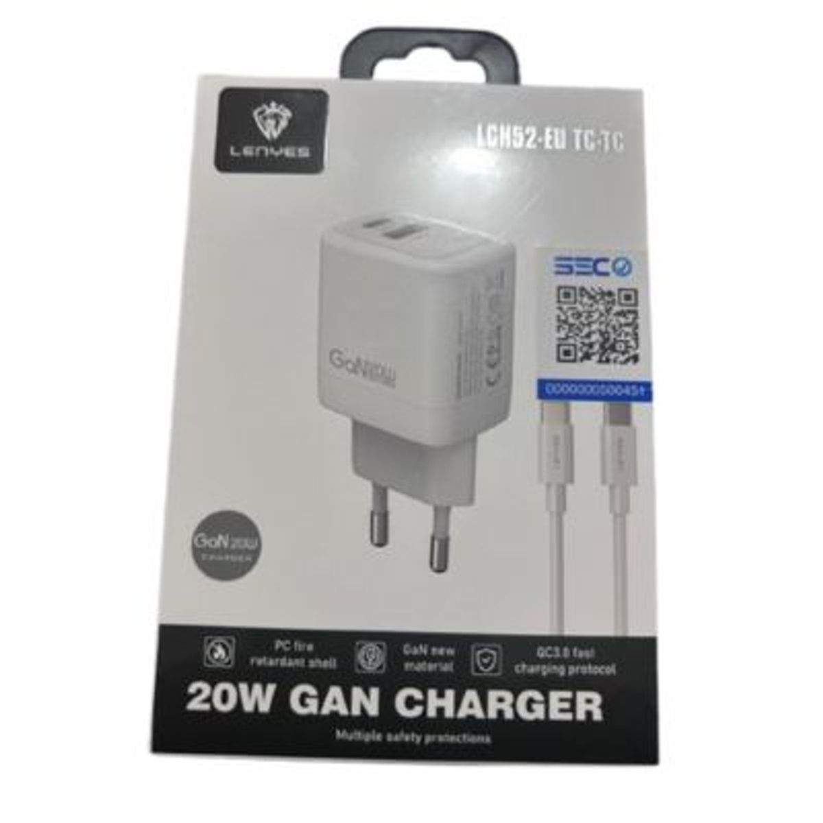 LENYES - CARGADOR ORIGINAL LEYES  20W  FAST CHARGER ( LCH52-EU TC-TC )