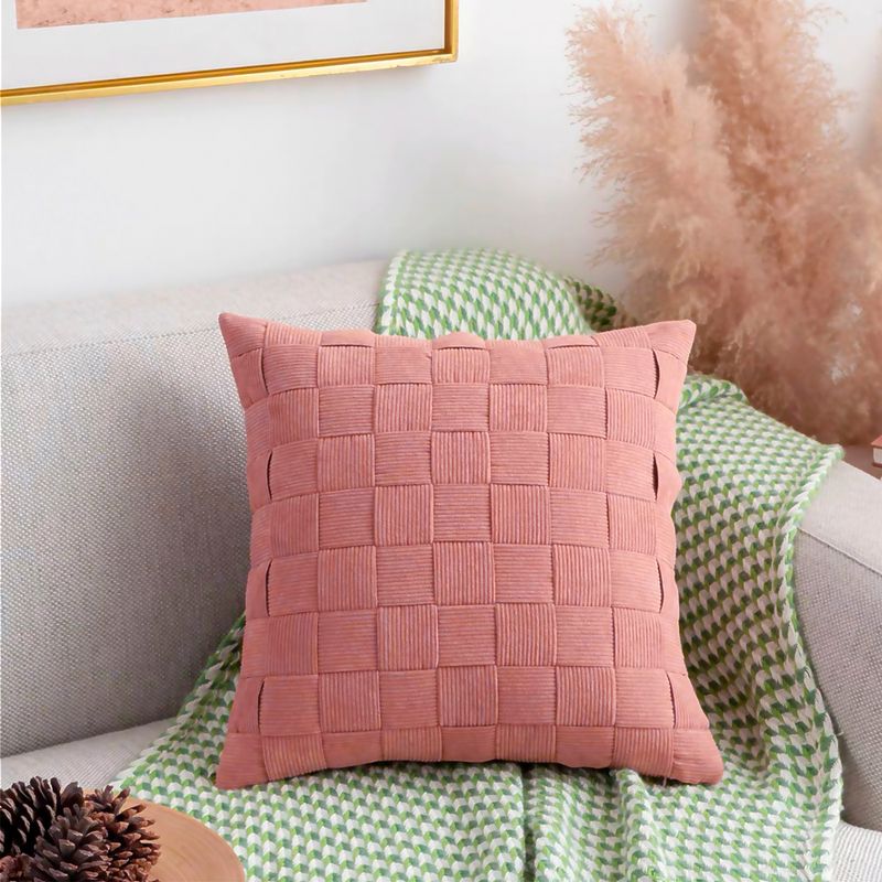ALTERNATIVE - Funda De Cojín 45x45 Cm Diseño Entrelazado Color Rosa 464