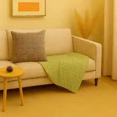 ALTERNATIVE - Funda Cojín 45x45 - Diseño Entrelazado Beige Taupe - 464