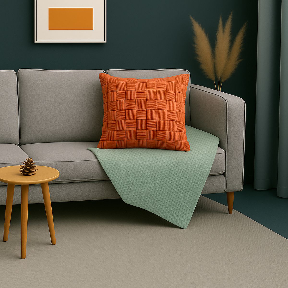 ALTERNATIVE - Funda Cojín 45x45 cm - Entrelazado Terracota Elegante - 464