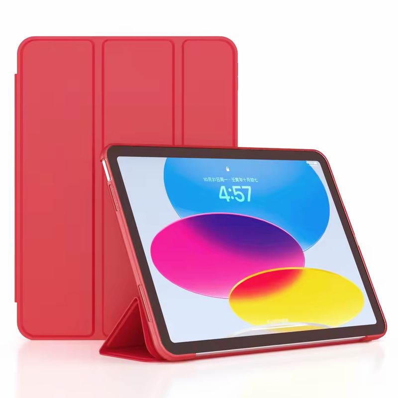 GENERICO - Carcasa Funda Smart Cover Magnética Para iPad 10.2 9ª Rojo