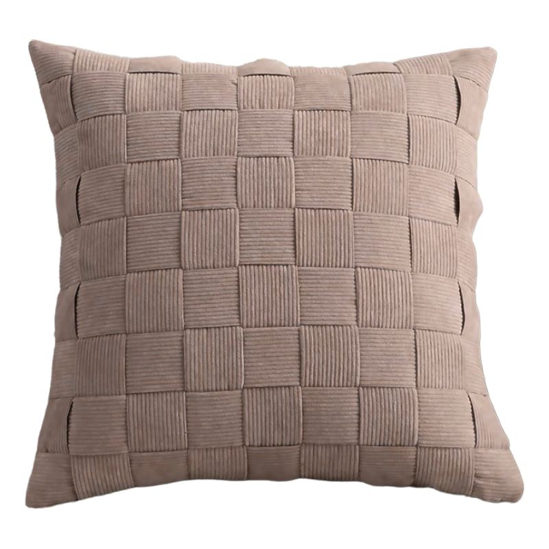 ALTERNATIVE - Funda Decorativo 45x45cm Diseño Entrelazado Beige Taupe 464