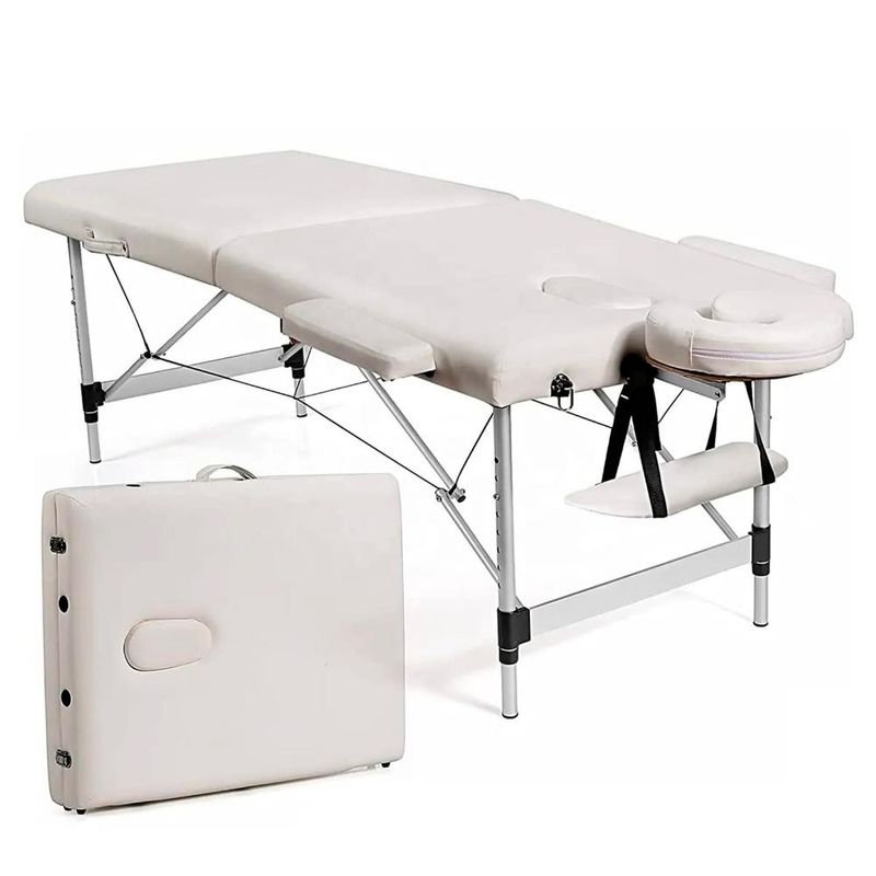 GENERICO - Camilla Para Masajes De 2 Cuerpos Portátil Premium - Blanco