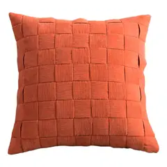 ALTERNATIVE - Funda Cojín 45x45cm Diseño Entrelazado Color Terracota 464