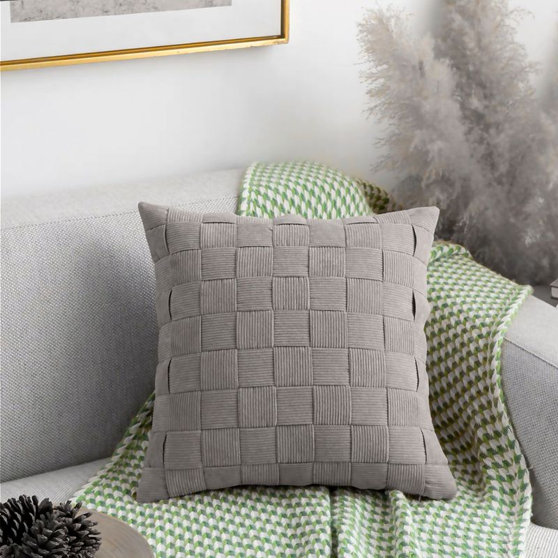 ALTERNATIVE - Funda Decorativa 45x45 cm - Diseño Gris Entrelazado - 464