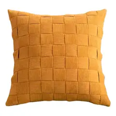 ALTERNATIVE - Funda Cojín 45x45 - Entrelazado Mostaza Elegante - 464