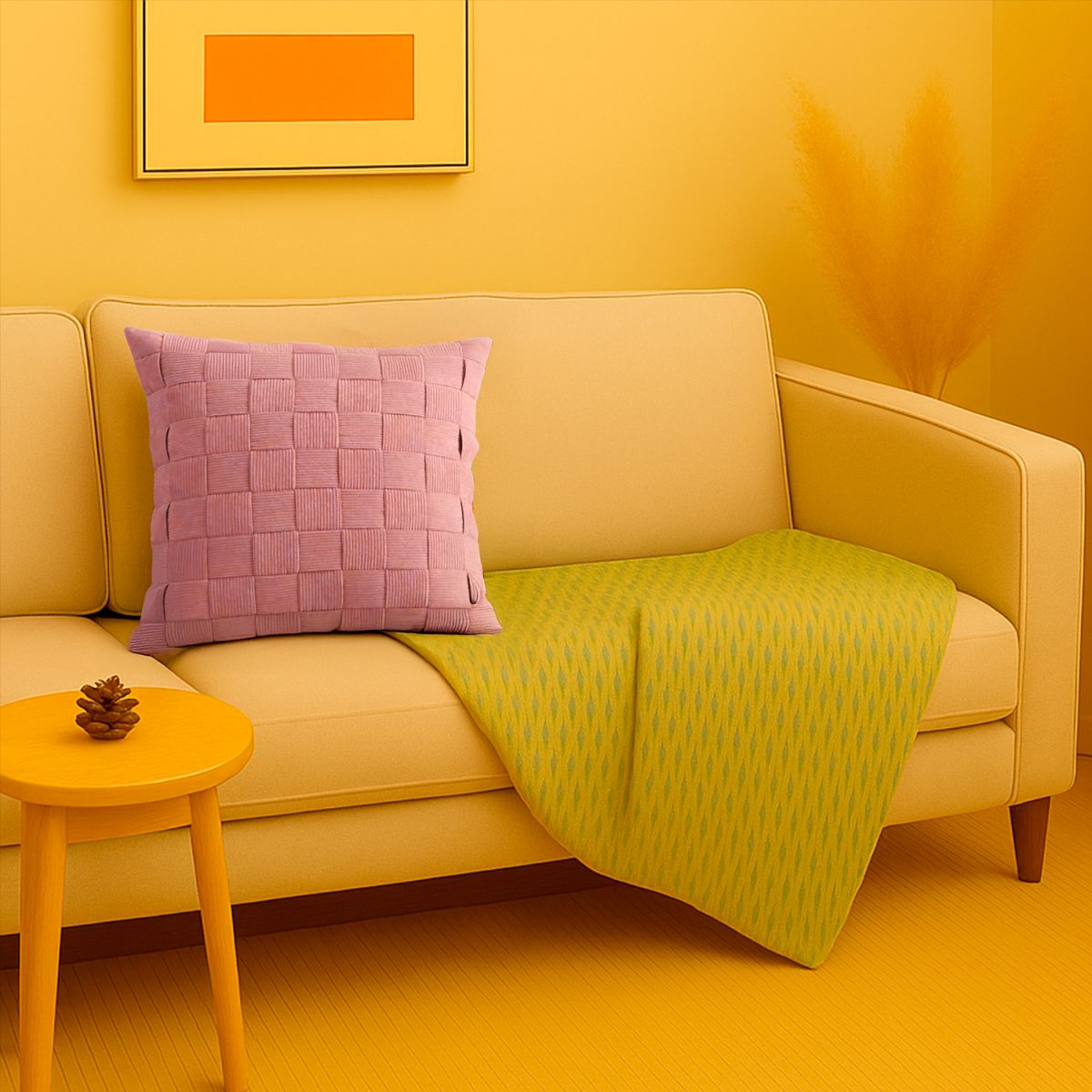 ALTERNATIVE - Funda Decorativa 45x45 cm - Diseño Entrelazado Rosa - 464