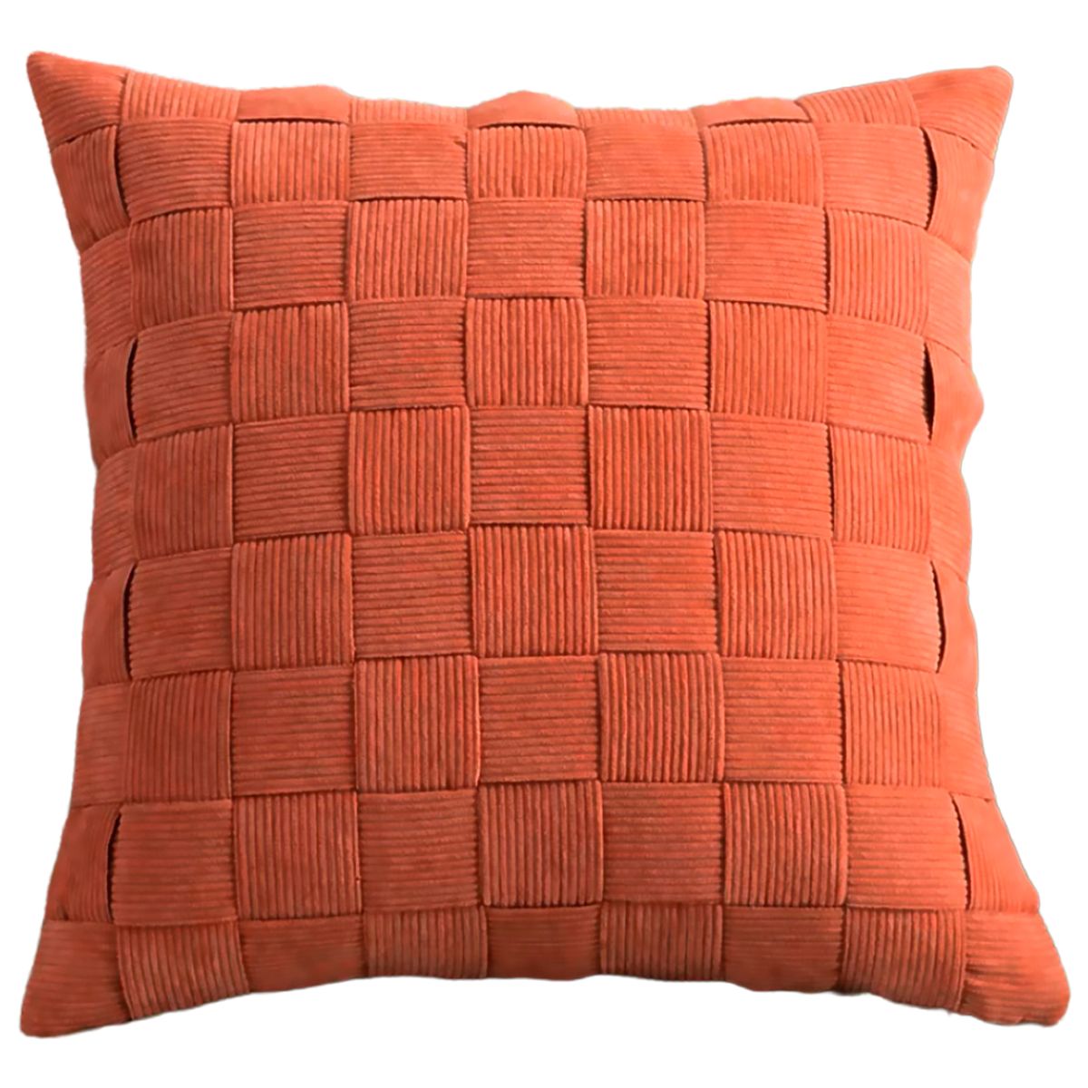 ALTERNATIVE - Funda Cojín 45x45cm Diseño Entrelazado Color Terracota 464.