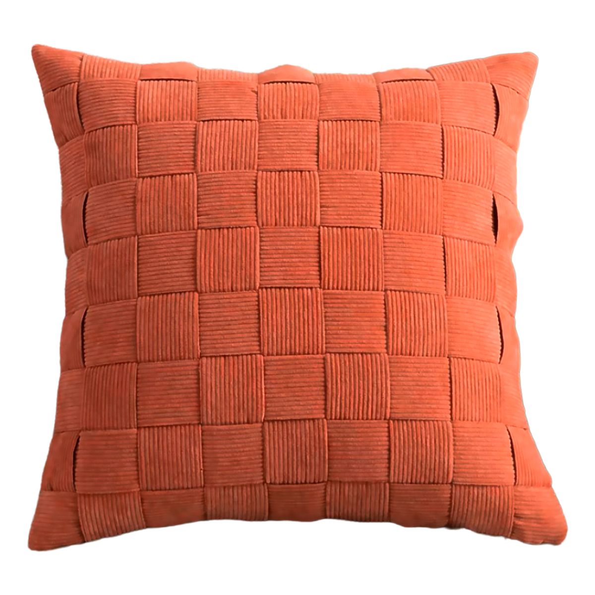 ALTERNATIVE - Funda Cojín 45x45cm Diseño Entrelazado Color Terracota 464.