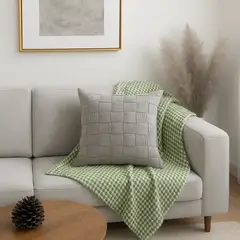 ALTERNATIVE - Funda Cojín 45x45 cm - Entrelazado Gris Moderno - 464