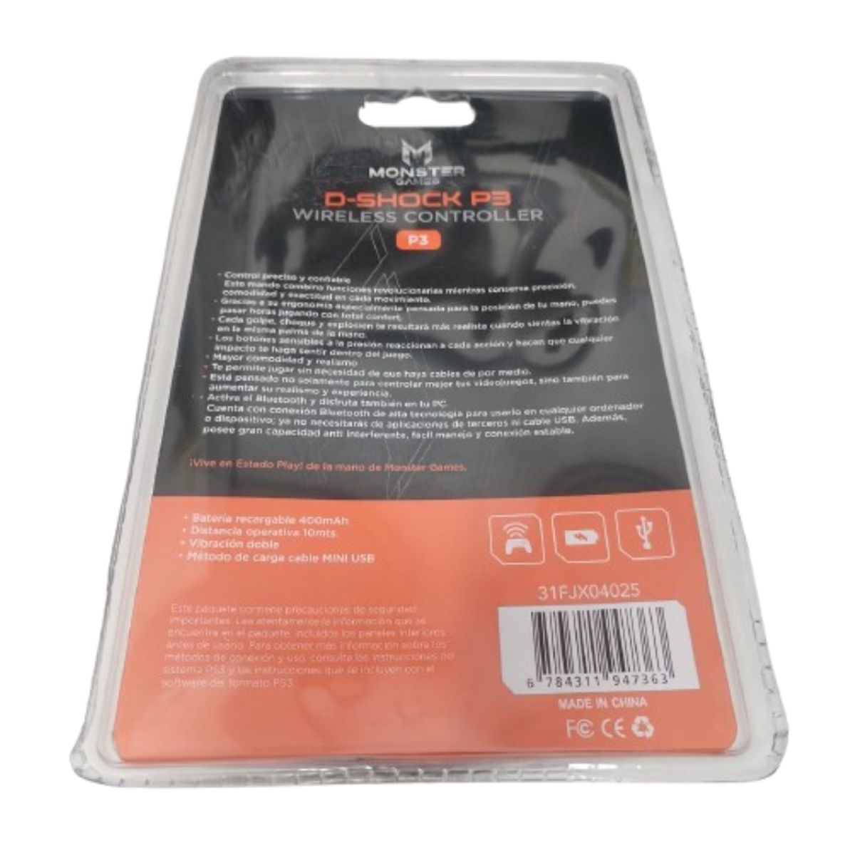 MONSTER GAMES - JOYSTICK GAMER MONSTER D-SHOCK P3 WIRELESS CONTROLLER 31FJX04025