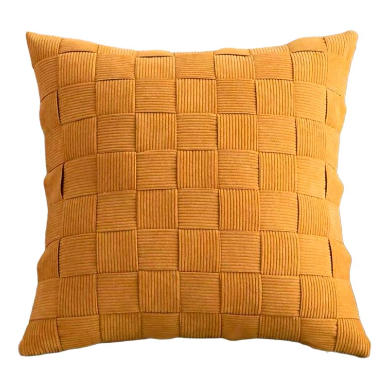 ALTERNATIVE - Funda Cojín 45x45 - Entrelazado Mostaza Elegante - 464