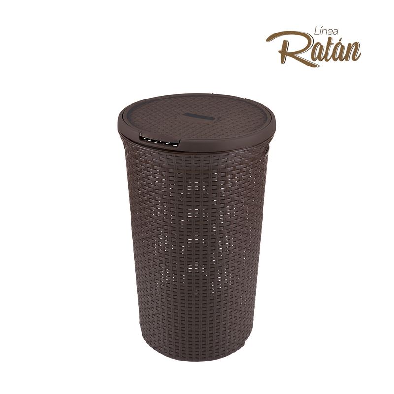 GENERICO - CESTO RATAN REDONDO 90LTS MARRON