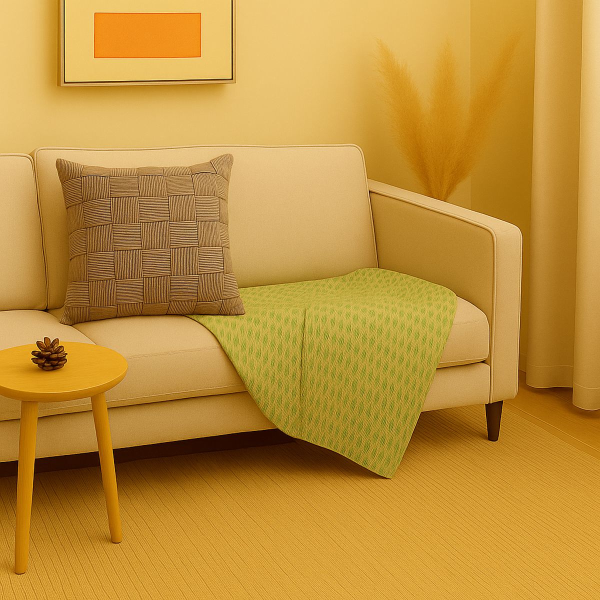 ALTERNATIVE - Funda Cojín 45x45 - Diseño Entrelazado Beige Taupe - 464