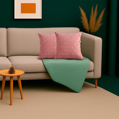 Imagen 2 del producto Pack 2 Funda Cojín Moderno Color Rosado Chic 45x45 - 464