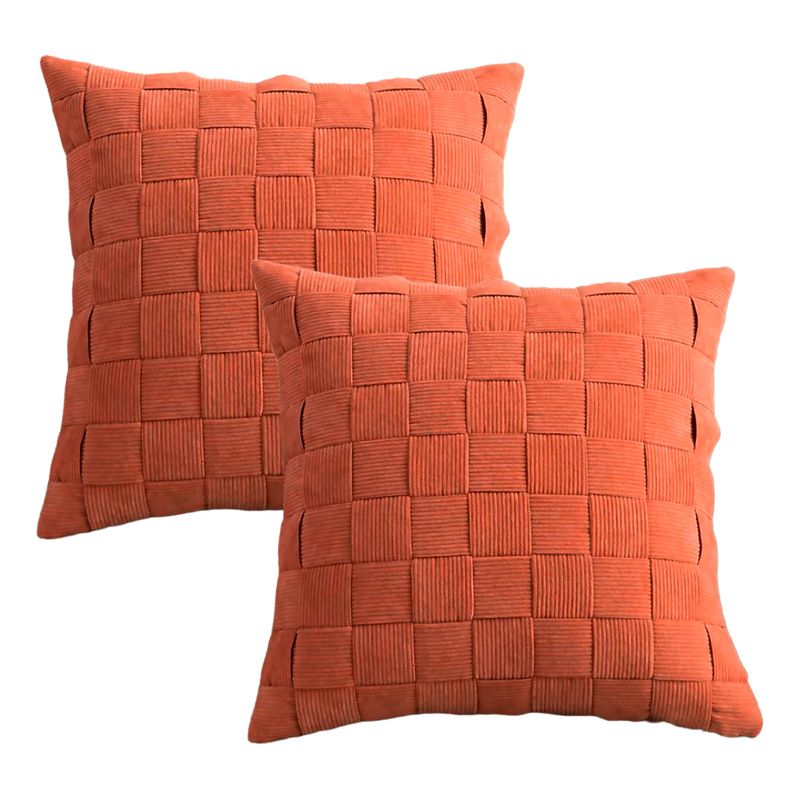ALTERNATIVE - Pack 2 Funda Cojín Moderno Color Terracota 45x45 -  464