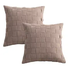 ALTERNATIVE - Pack 2 Funda Cojín Color Beige Taupe Chic 45x45 - 464