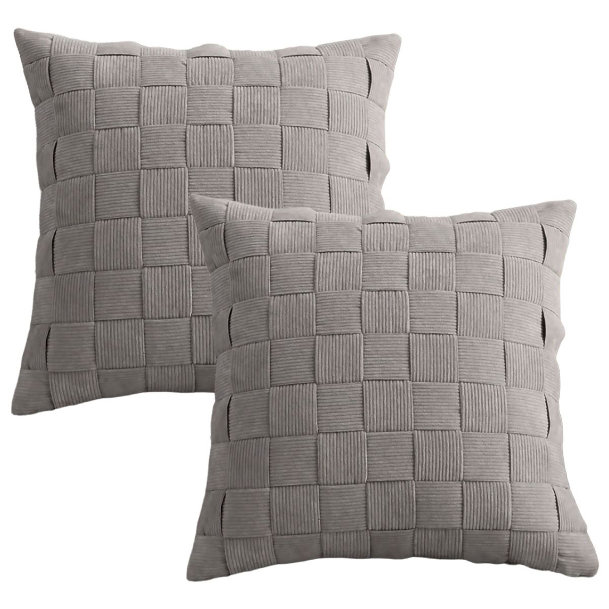 ALTERNATIVE - Pack 2 Funda Cojín Moderno Gris Decorativa 45x45 -  464.