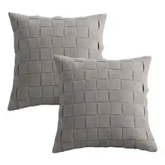 ALTERNATIVE - Pack 2 Funda Cojín Moderno Gris Decorativa 45x45 - 464.