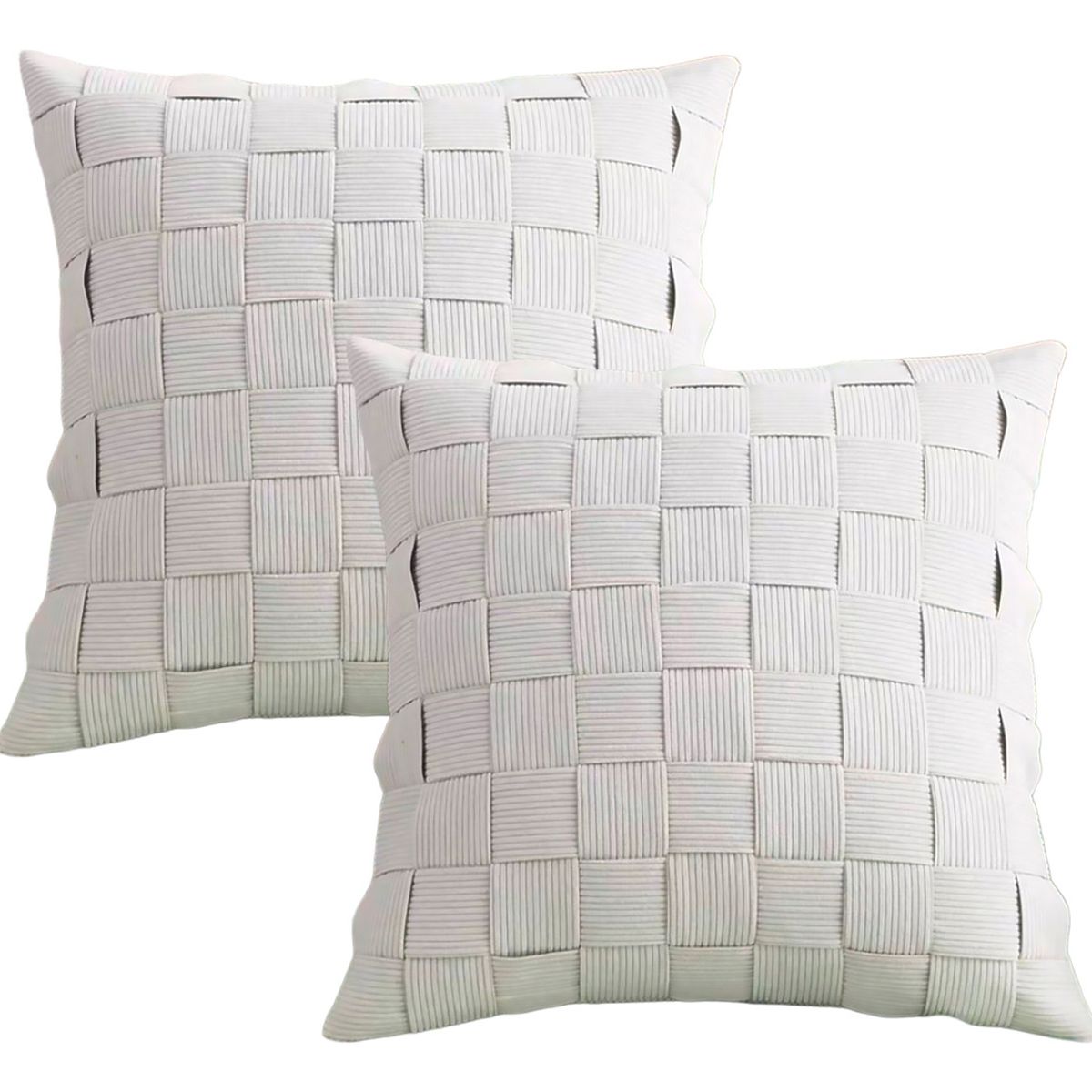 ALTERNATIVE - Pack 2 Funda Cojín Moderno Color Blanco Marfil  45x45 -  464.