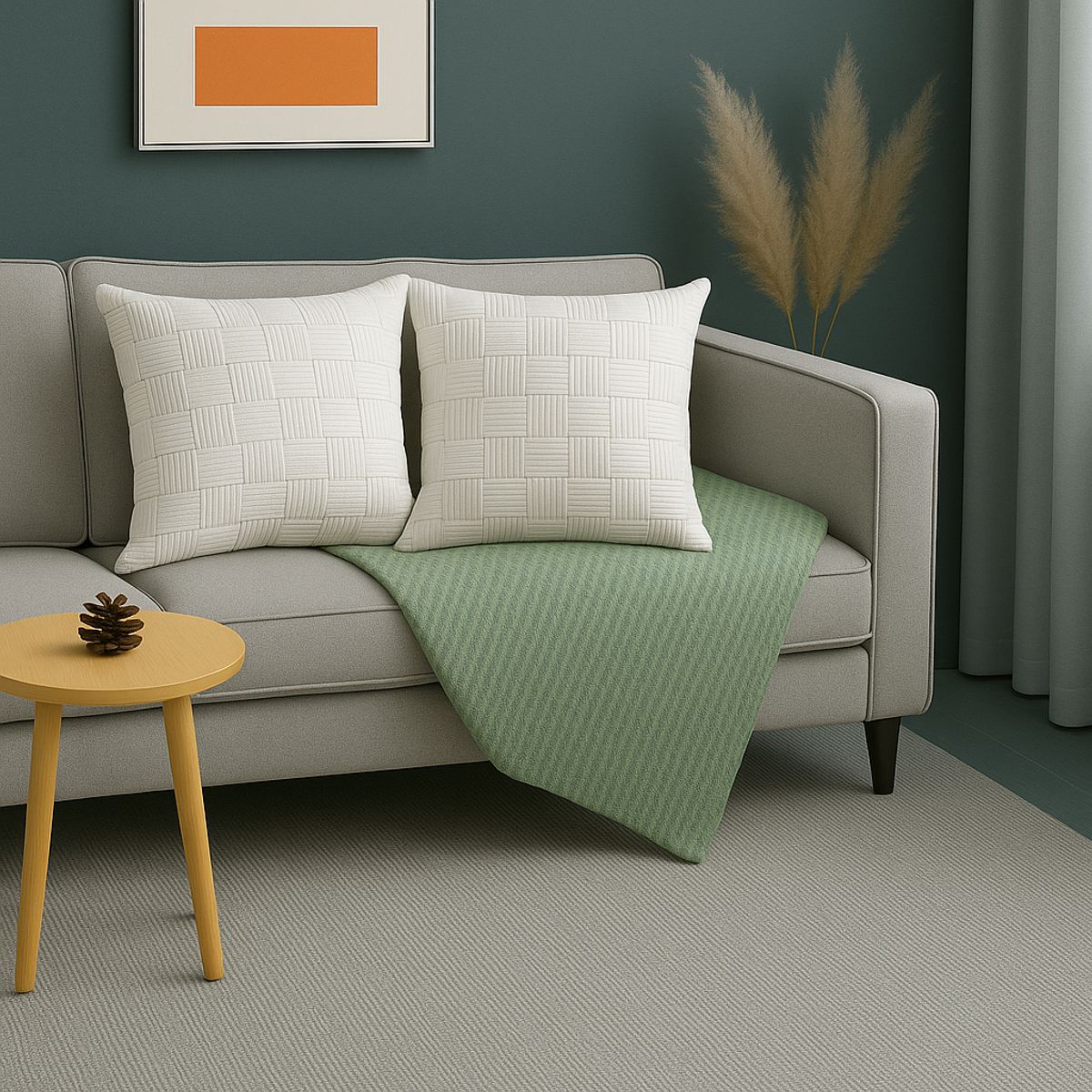 ALTERNATIVE - Pack 2 Funda Cojín Moderno Color Blanco Marfil  45x45 -  464.