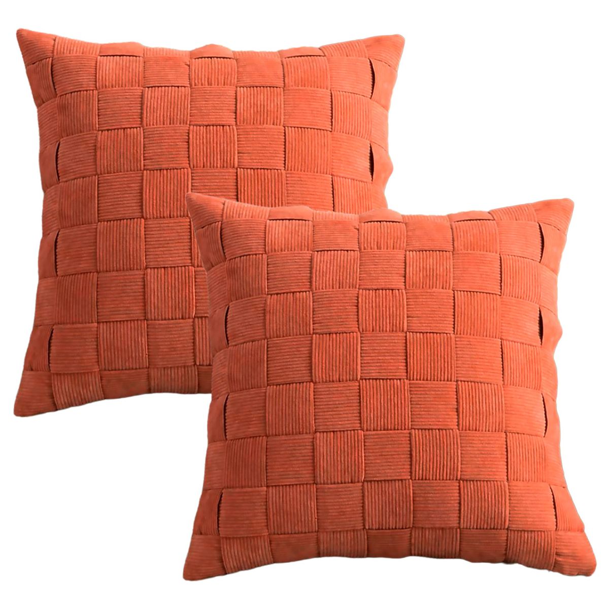 ALTERNATIVE - Pack 2 Funda Cojín Moderno Color Terracota 45x45 -  464