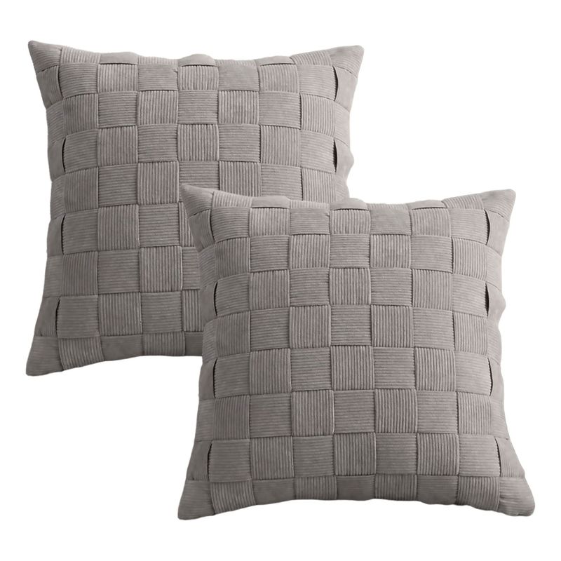 ALTERNATIVE - Pack 2 Funda Cojín Moderno Gris Decorativa 45x45 -  464