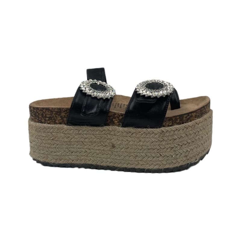HERIEL - Sandalia Negra Plataforma.