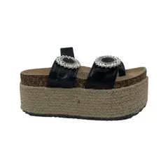 HERIEL - Sandalia Negra Plataforma.