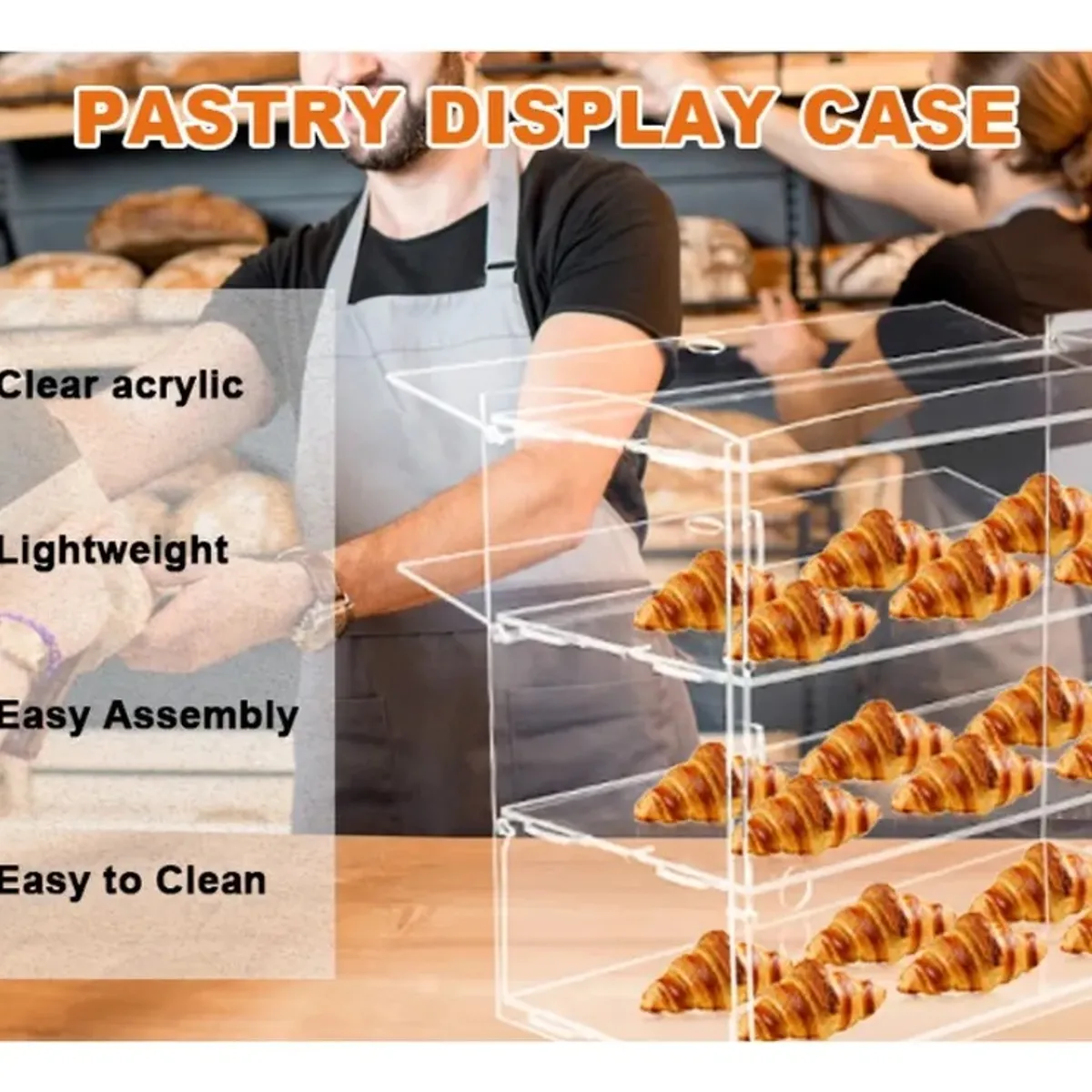 GENERICO - Vitrina Exhibidor Pasteles Panadería 3 Niveles.