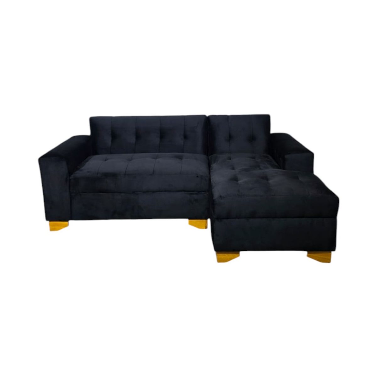 DISEÑOS VALESTRINI - SECCIONAL FELPA NEGRA DIVAN DERECHO