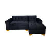 SECCIONAL FELPA NEGRA DIVAN DERECHO