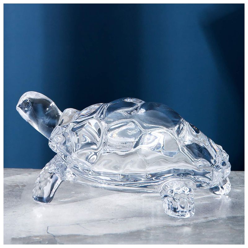 GENERICO - Tortuga De Vidrio Para Mesa Adorno Decorativa 19cm