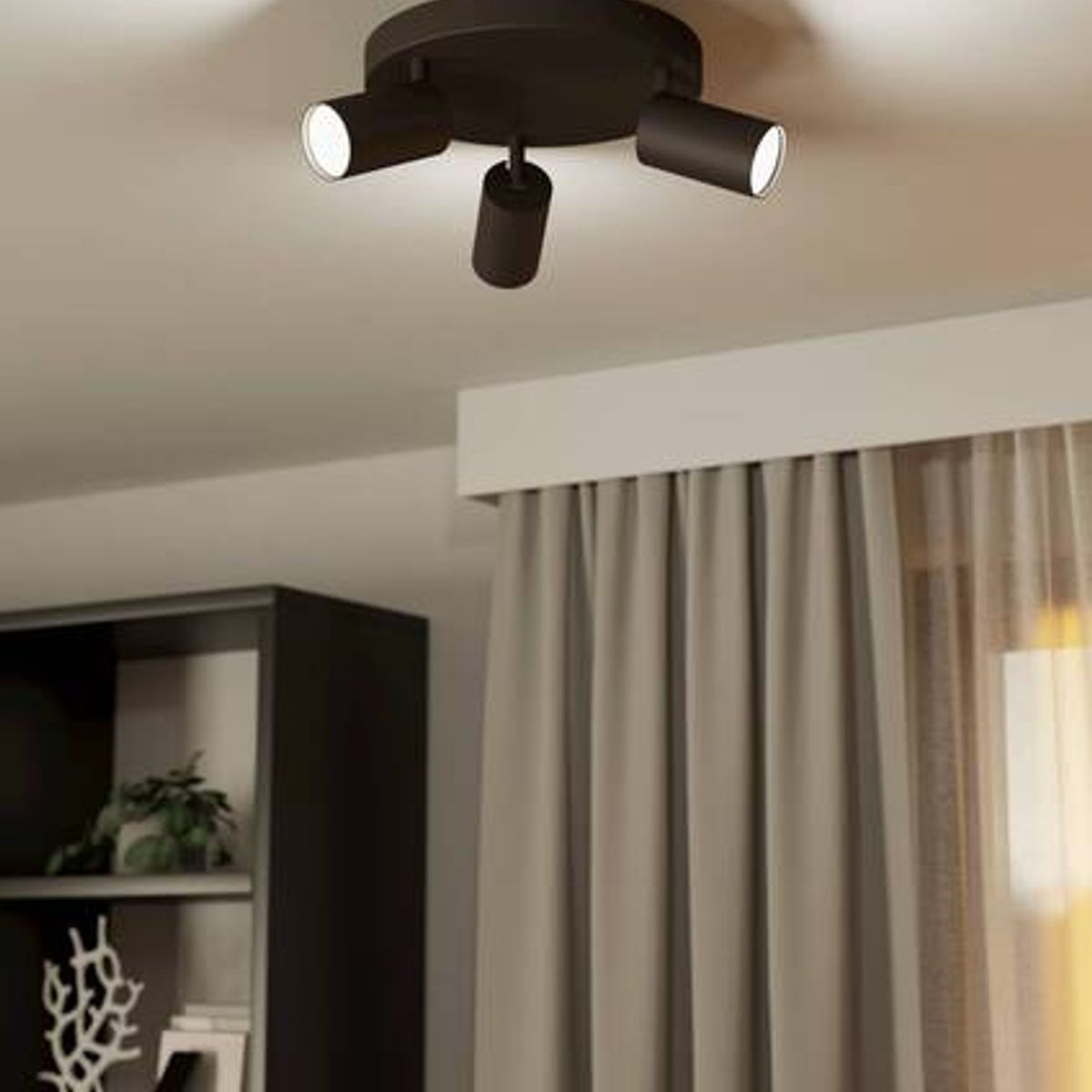 EGLO - Aplique De Techo Telimbela-z Led Gu10 3x5w Negro Smart Bluetooth