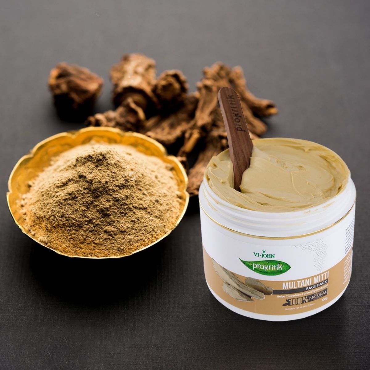 VI-JOHN PRAKRITIK - Prakritik Mascarilla Facial Arcilla Multani Mitti 100 gr