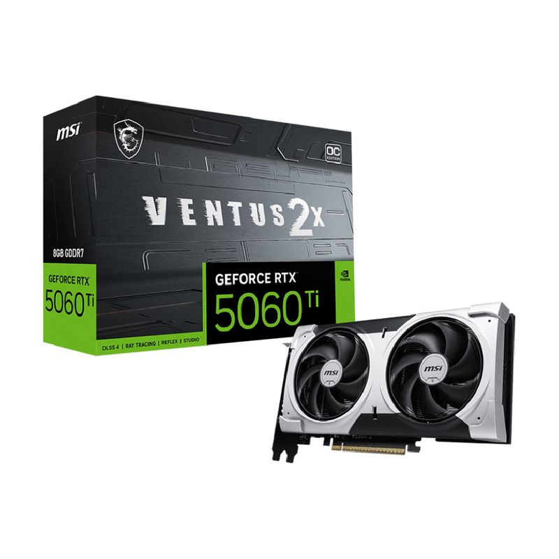 MSI - Tarjeta Video MSI RTX 5060 TI 8G VENTUS 2X OC PLUS GDDR7 PciE-5