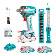 TOTAL TOOLS - Kit Llave De Impacto 20v + Dados Y Puntas+ Lampara Led Total Agregar a favoritos