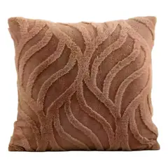 ALTERNATIVE - Funda Cojín 45x45cm Café Textura Aterciopelada Relieve 449