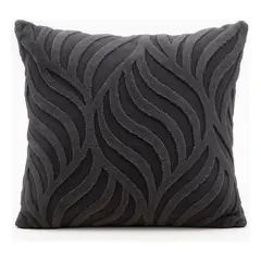 ALTERNATIVE - Funda Cojín Relieve - Gris Aterciopelada 45x45 cm - 444