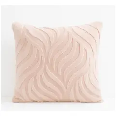 ALTERNATIVE - Funda Cojín Beige - 45x45 cm Aterciopelada en Relieve - 644