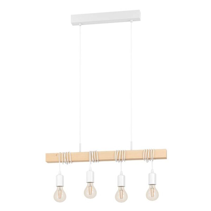 EGLO - Lámpara Colgante Townshend Acero Madera L70 cm E27 4X60W