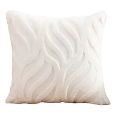 ALTERNATIVE - Funda De Cojín 45x45 Cm Blanca Textura Aterciopelada 244