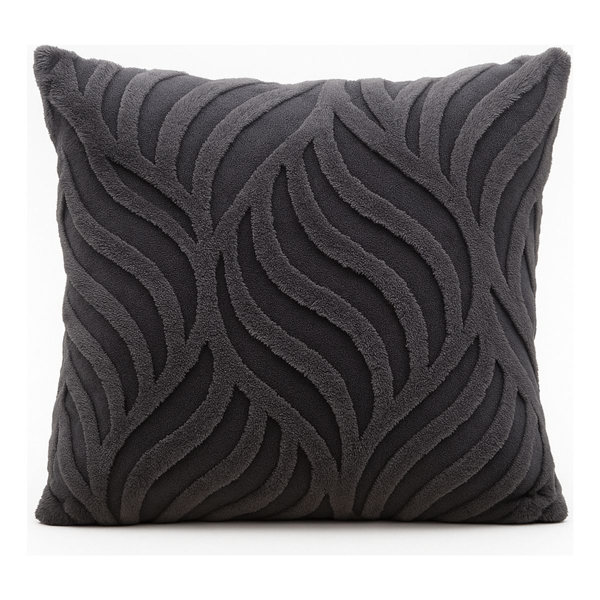 ALTERNATIVE - Funda Cojín Relieve - Gris Aterciopelada 45x45 cm - 444