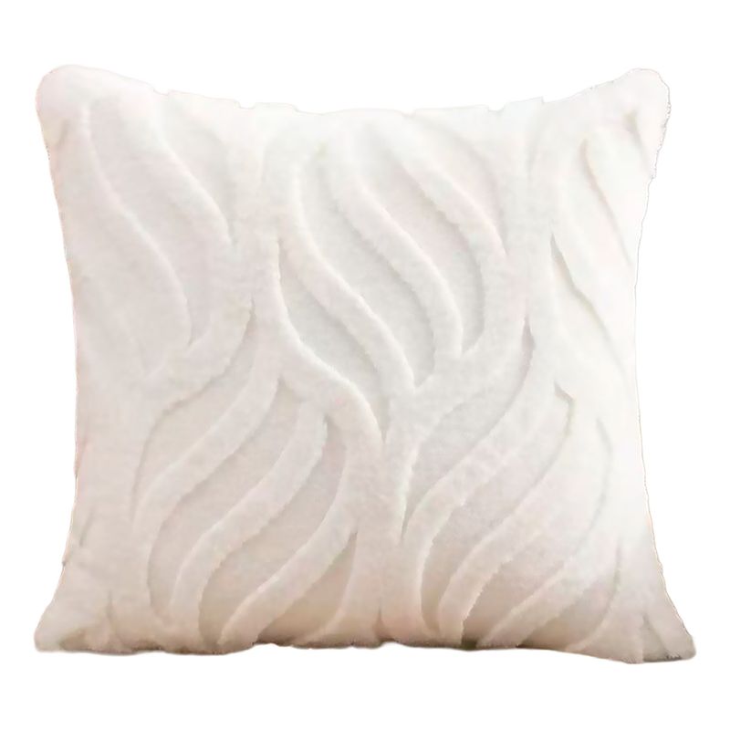 ALTERNATIVE - Funda De Cojín 45x45 Cm Blanca Textura Aterciopelada 244