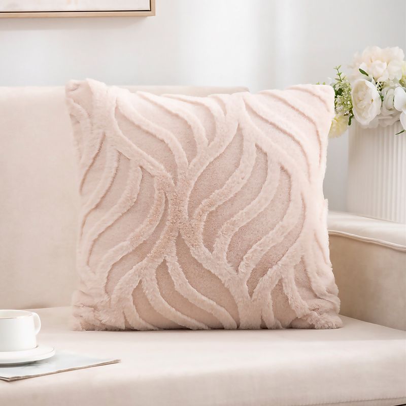 ALTERNATIVE - Funda Decorativa 45x45 cm - Beige Textura Aterciopelada - 644
