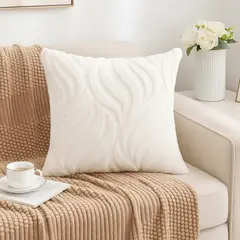 ALTERNATIVE - Funda Cojín Blanca - 45x45 cm Aterciopelada de Lujo - 244