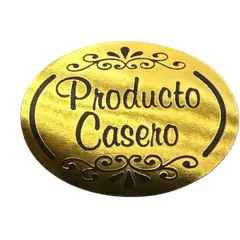GENERICO - Sticker Producto Casero Dorado 100un