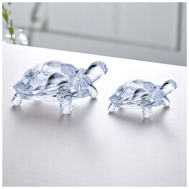 GENERICO - Set De 2 Tortuga De Vidrio Para Mesa Adorno Decorativo