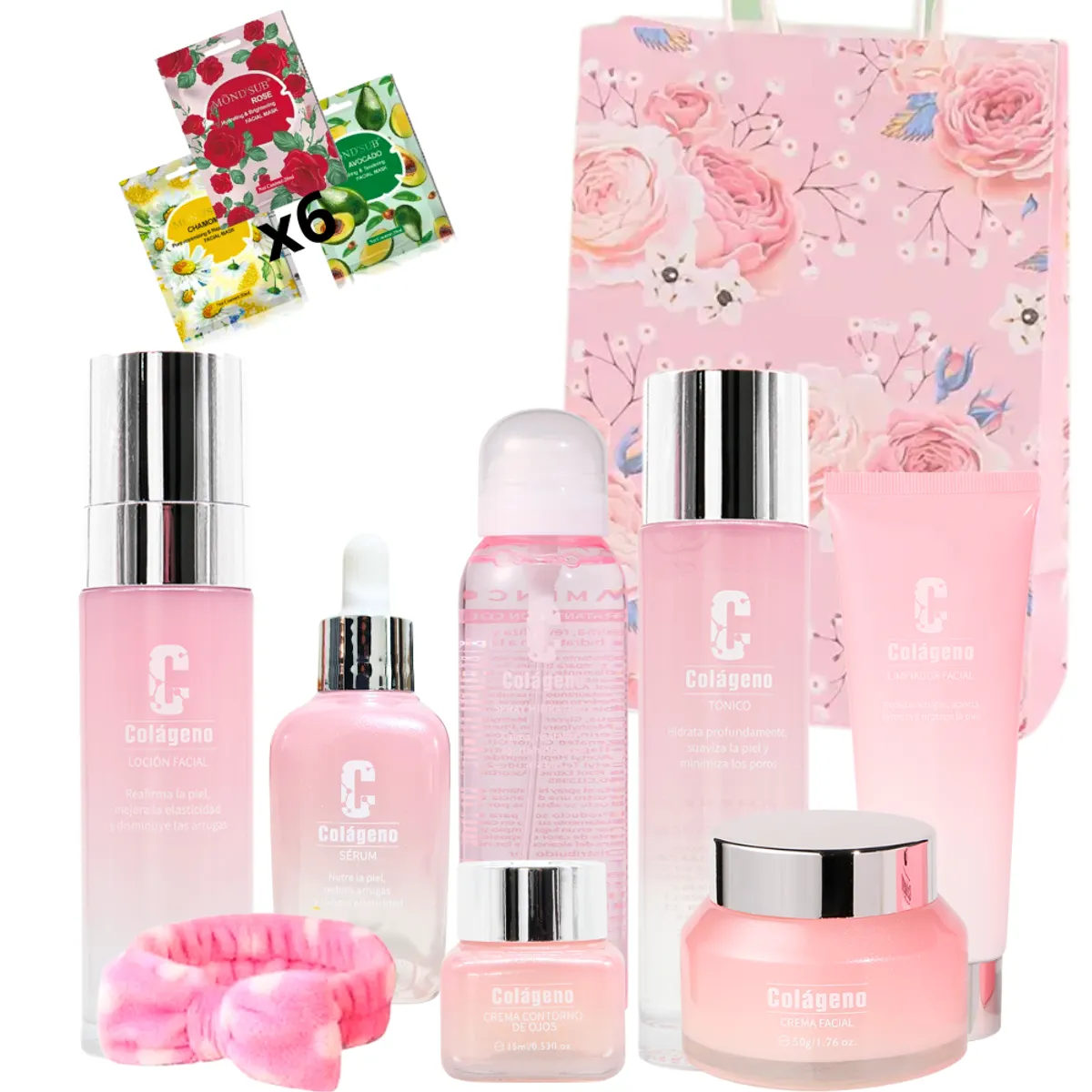 FLAMENCO - Kit Colágeno Cuidado Dela Piel Tónico serum limpiador Regalo